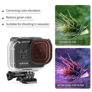 Филтър за подводно снимане за GoPro Hero 9/10/11/12/13 Black, За водоустойчивия корпус, 46.5 x 46.5mm, Червен - Image 6