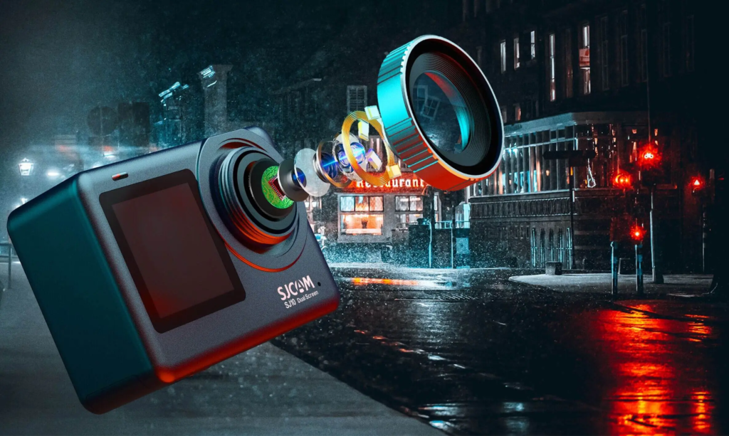 SJCAM SJ10 Pro Dual Screen lens
