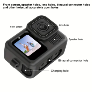 Отворите на калъфа GARV за GoPro Hero 13 Black, черен силикон