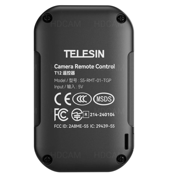 Дистанционно управление Telesin T12 за GoPro Hero екшън камери, черен цвят