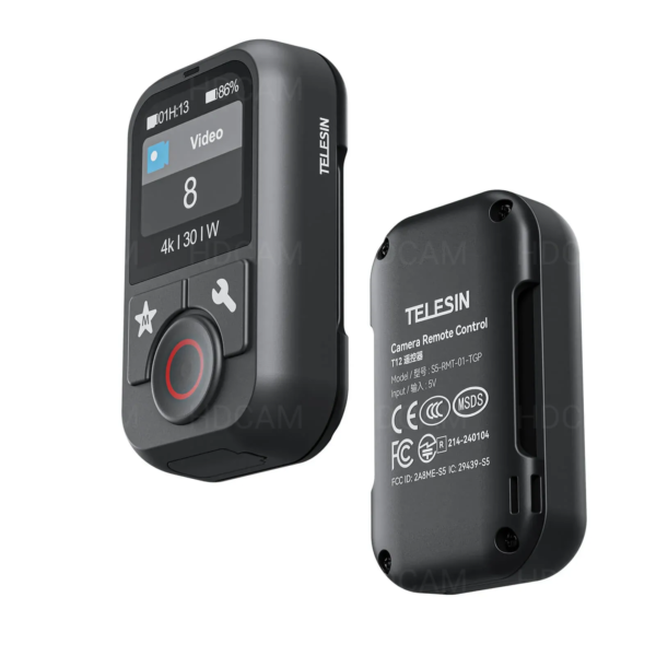 Черно безжично дистанционно управление Telesin за GoPro Hero с екран.