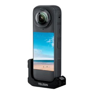 Черен L-образен адаптер Telesin за хоризонтален монтаж Insta360 X4/X5