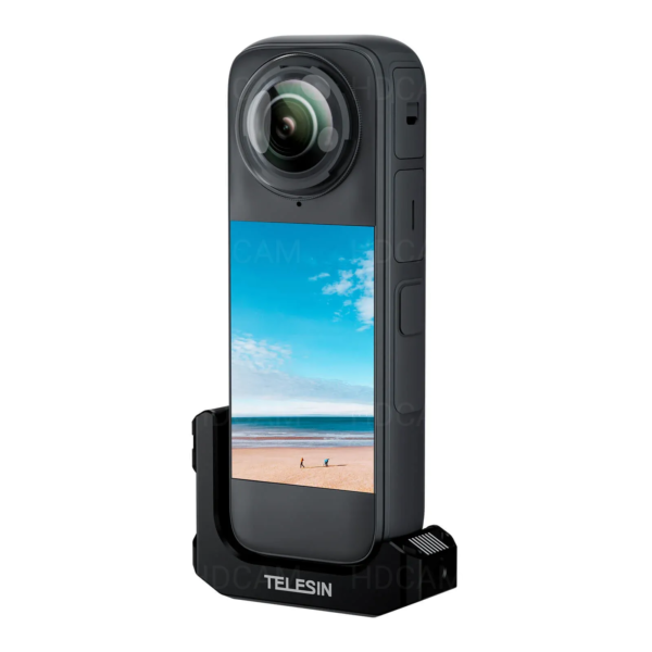 Черен L-образен адаптер Telesin за хоризонтален монтаж Insta360 X4/X5