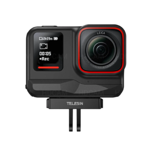 Черен магнитен адаптер Telesin за бързо закрепване Insta360 Ace Pro.