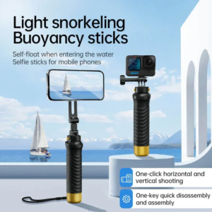 Плаваща ръкохватка GARV Floaty Magnetix за GoPro, черна със златиста основа