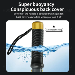 GARV Floaty Magnetix плаваща ръкохватка GoPro, черна с удобен захват и златен край