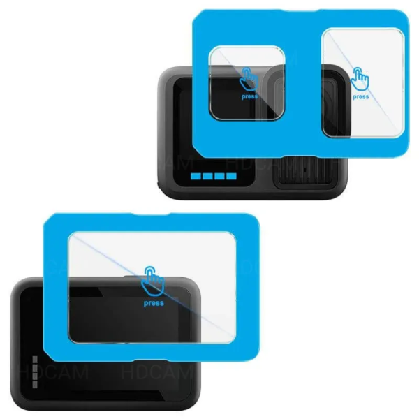 EasyFrame стъклени протектори за GoPro Hero 13 Black екрани и обектив.