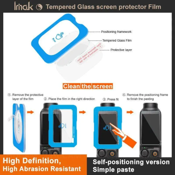 EasyFrame стъклени протектори GoPro Hero 13 Black за екрани обектив, лесно поставяне.