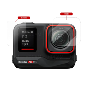 Стъклени протектори Telesin за екрани и обектив на Insta360 Ace Pro.