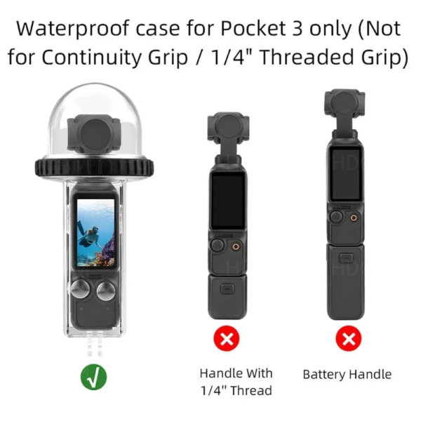 Прозрачен водоустойчив корпус за DJI Osmo Pocket 3 с контролни бутони