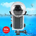 Прозрачен водоустойчив корпус за Insta360 X4, подводен кейс 50 метра.