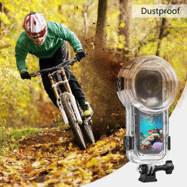 Прозрачен водоустойчив корпус за Insta360 X5 до 60 метра.