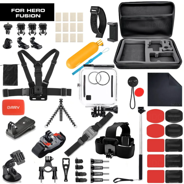 Пълен комплект аксесоари GARV Content Creator 15 за GoPro Hero Fusion.