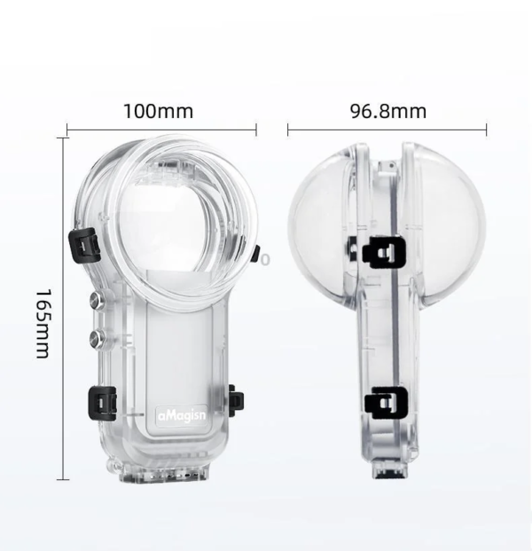 Водоустойчив корпус за Insta360 X5, 60м/196ft дълбочина, бързо отваряне, невидим дизайн SKU INS-X5-WH-1 - 3