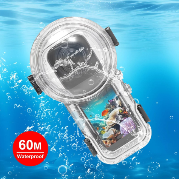 Водоустойчив калъф за Insta360 X5 PULUZ до 60м, прозрачен, SKU: PU760T - 2