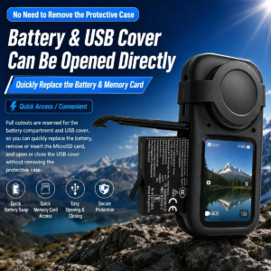 Силиконов защитен калъф и капак за обектив за Insta360 X6, черен, SKU: INS-X6-SC - 5