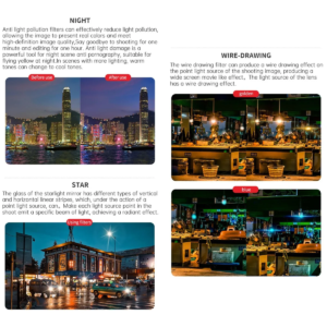 Филтри 12‑в‑1 UV CPL ND/PL STAR NIGHT за DJI Osmo Pocket 3 – защита и цветова корекция (SKU 1909-34) - 5